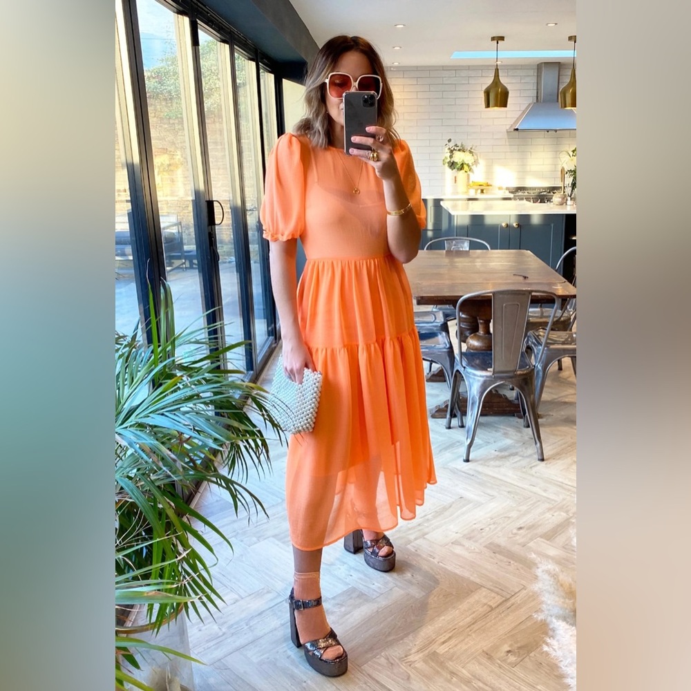 Never Fully Dressed Abigail Orange Dress US2/UK6